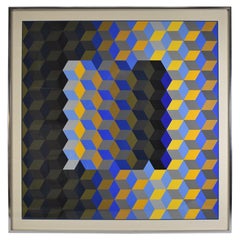 Victor Vasarely Hexagon #1 Silkscreen 80 / 200 Signed