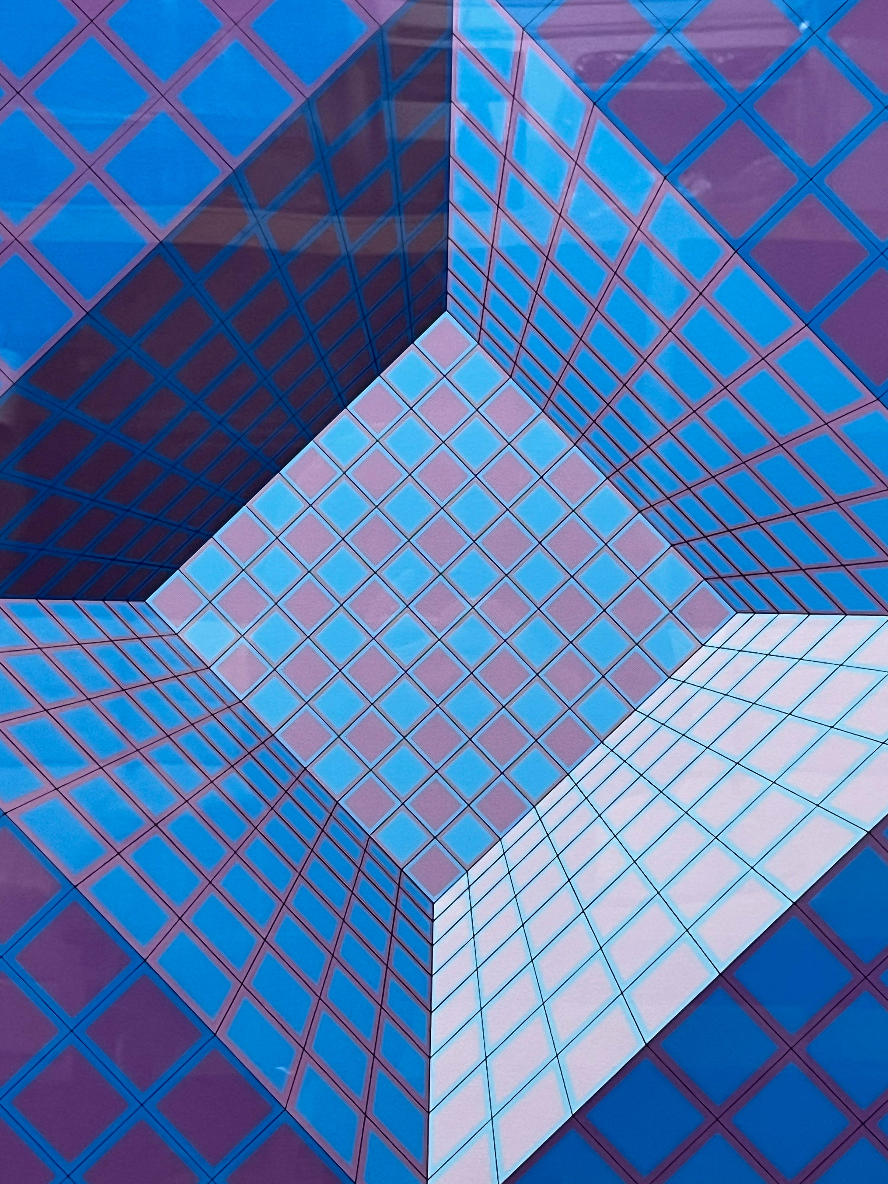 Victor Vasarely Limited Edition Op Art Lithograph, Signed and Numbered In Good Condition For Sale In Miami, FL