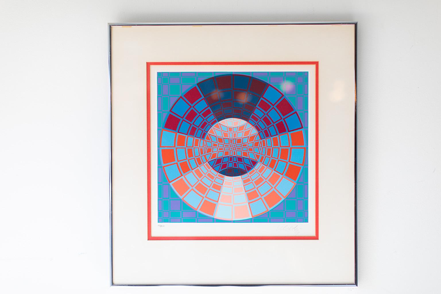 Artist: Victor Vasarely

Medium: Lithograph
Movement/Style: Modern
Signed and Numbered : 133/250


Condition:

This Victor Vasaerly lithograph is in very good vintage condition. The art is vibrant and without damage. It looks to have its