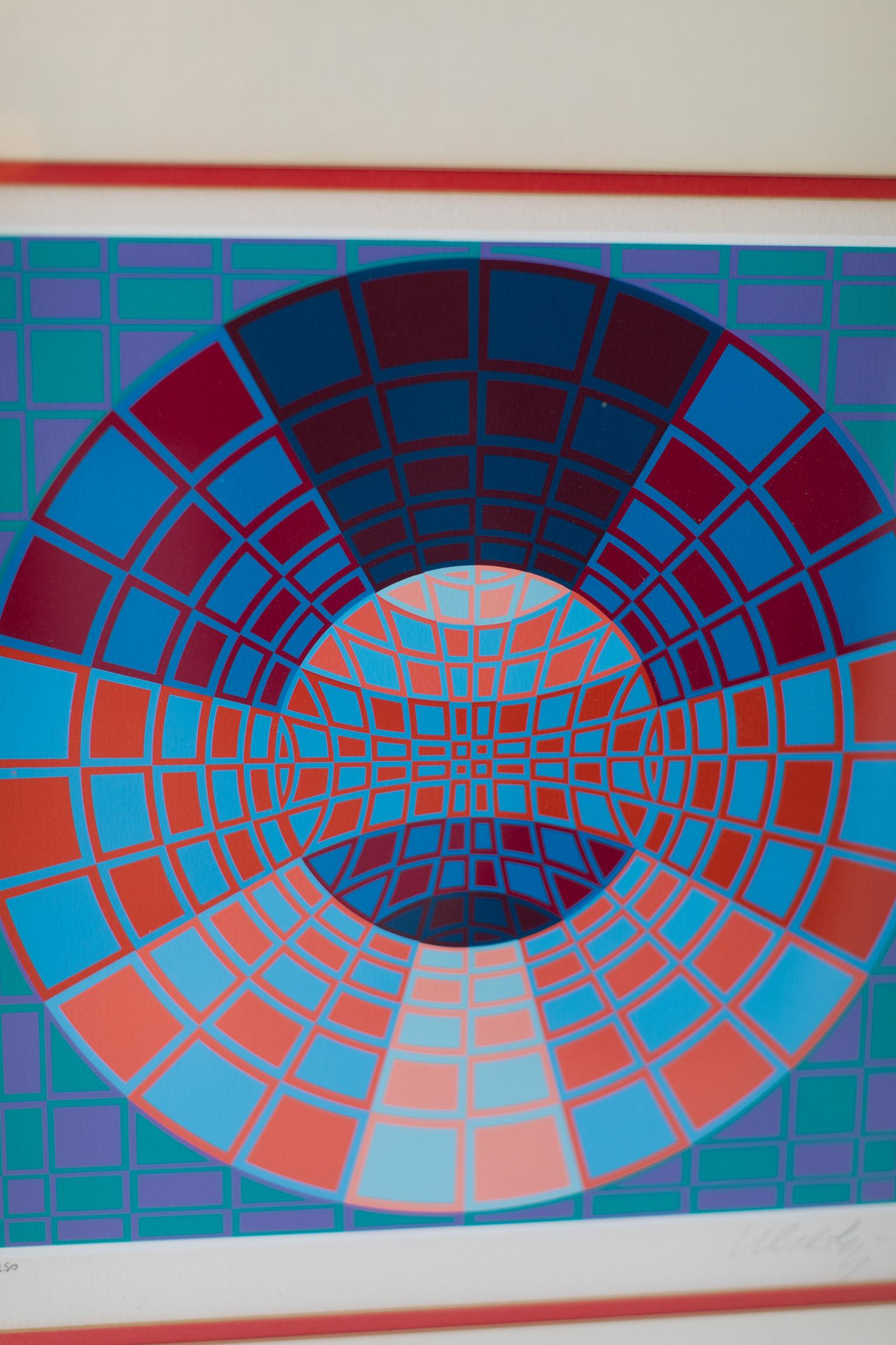 French Victor Vasarely Lithograph For Sale
