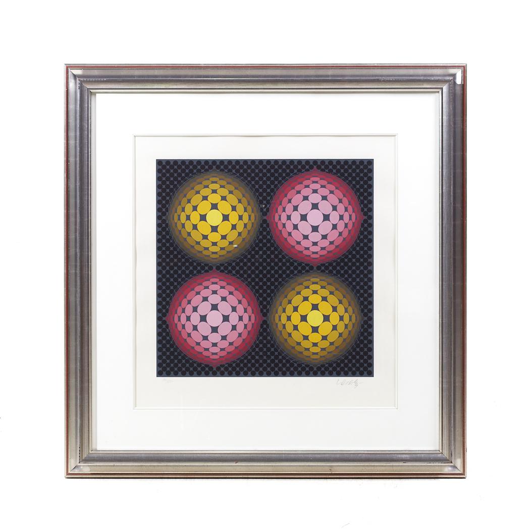 Victor Vasarely Mid Century Framed Serigraph

This art measures: 36.75 wide x 1.5 deep x 37.75 inches high

We take our photos in a controlled lighting studio to show as much detail as possible. We do not photoshop out blemishes. 

We keep you fully
