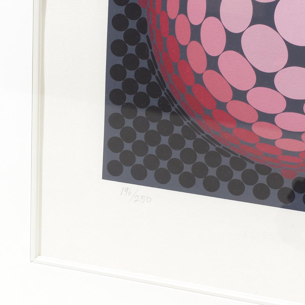 Victor Vasarely Mid Century Framed Serigraph In Good Condition For Sale In Countryside, IL