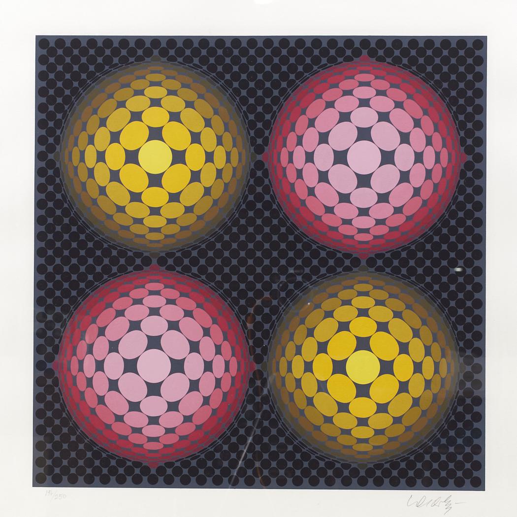 Late 20th Century Victor Vasarely Mid Century Framed Serigraph For Sale