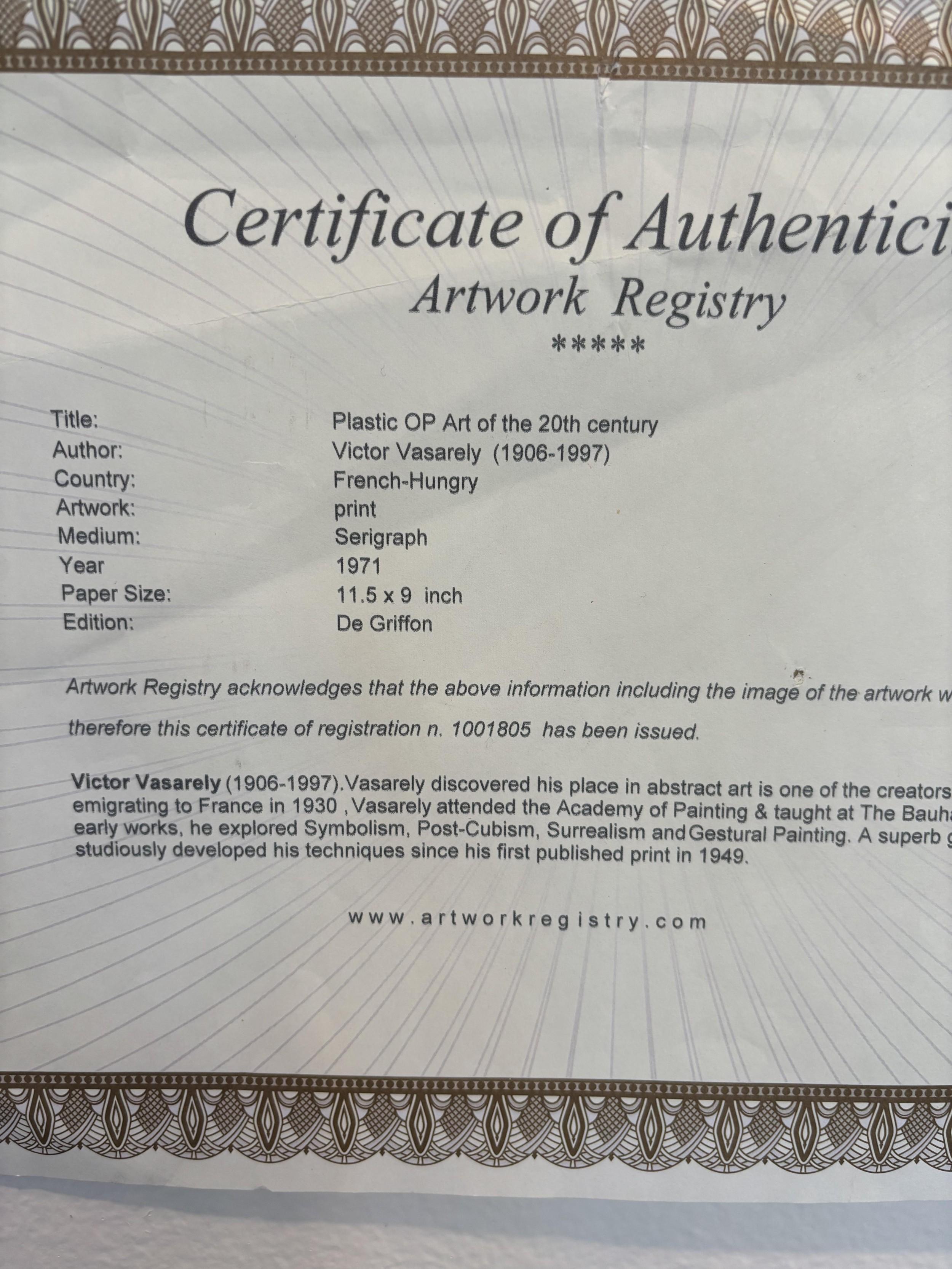 Victor Vasarely Ungarisch-französische OP-Kunst der Jahrhundertmitte, Lentikular-Serigrafie im Angebot 3