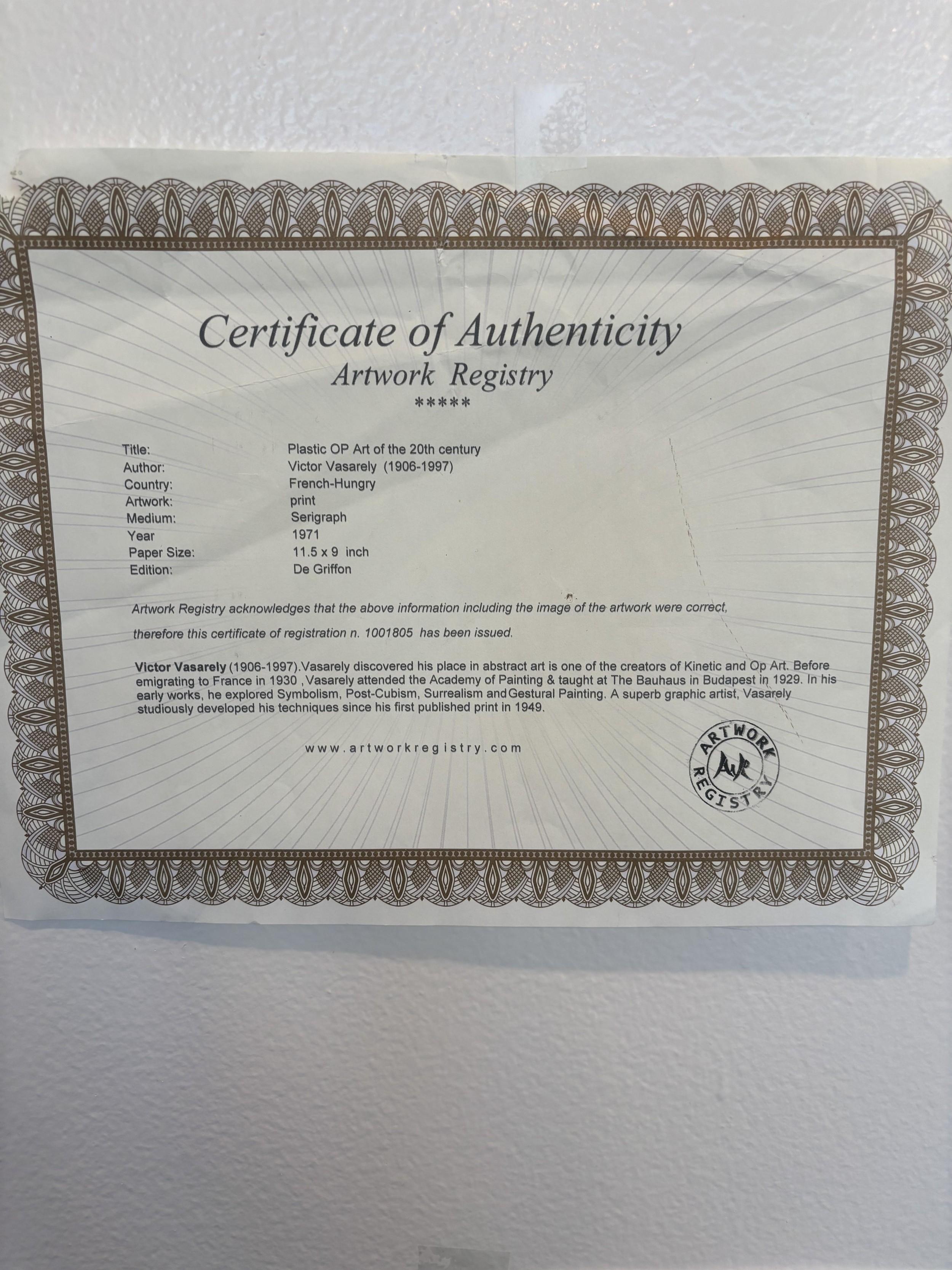 Victor Vasarely Ungarisch-französische OP-Kunst der Jahrhundertmitte, Lentikular-Serigrafie im Angebot 2