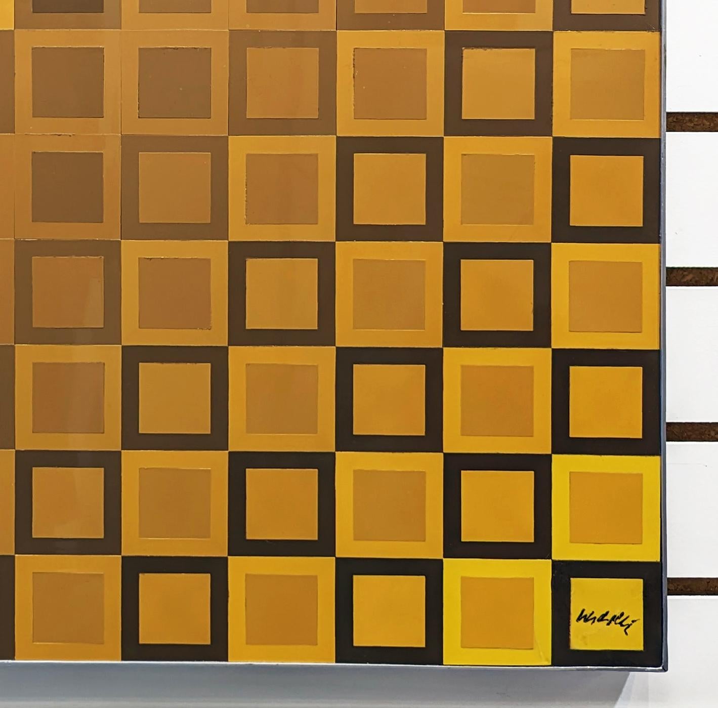 ALOM-I YELLOW/YELLOW - Print by Victor Vasarely