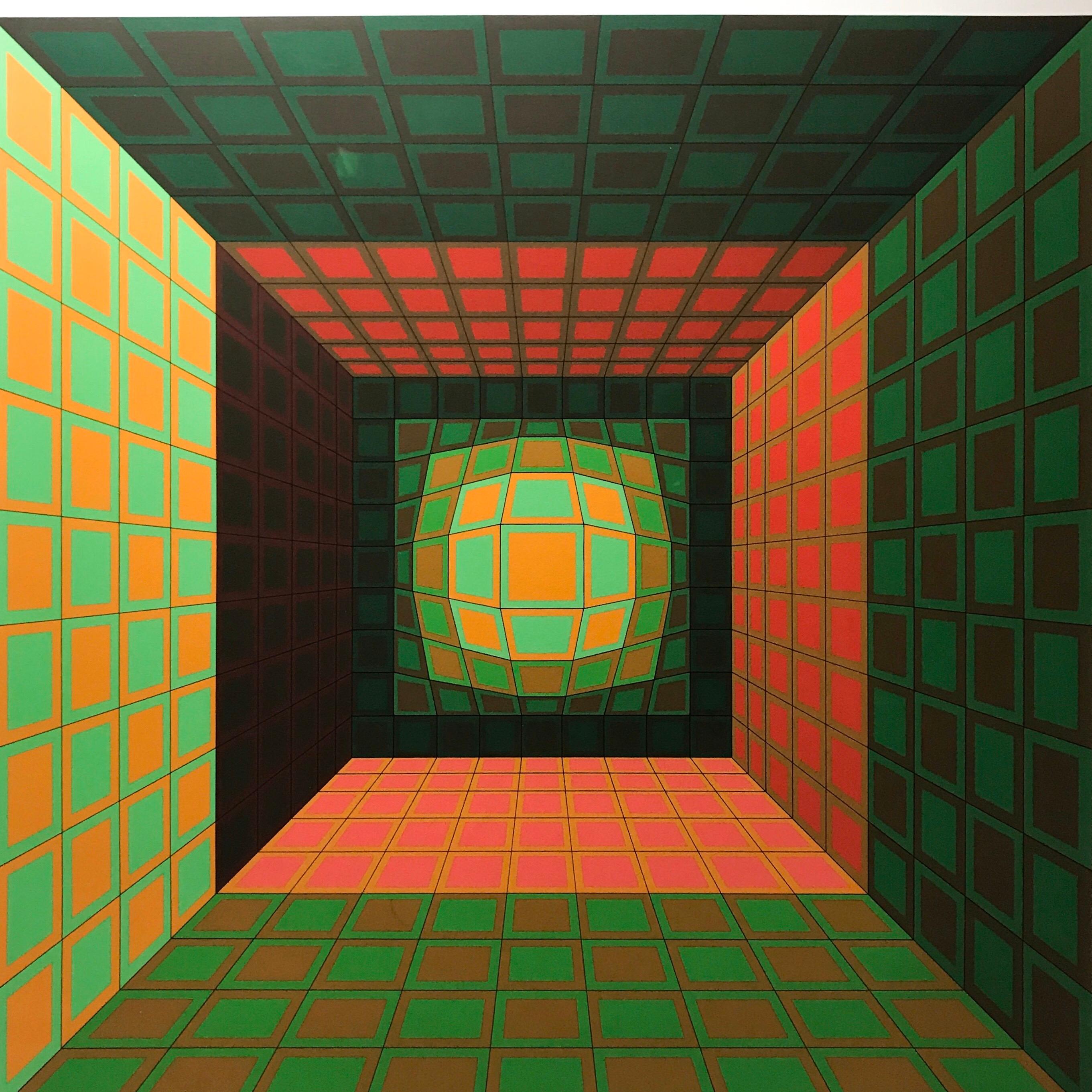 Victor Vasarely Numbered and Signed Silkscreen Print “Kaldor”, 1975 In Good Condition In Haderslev, DK