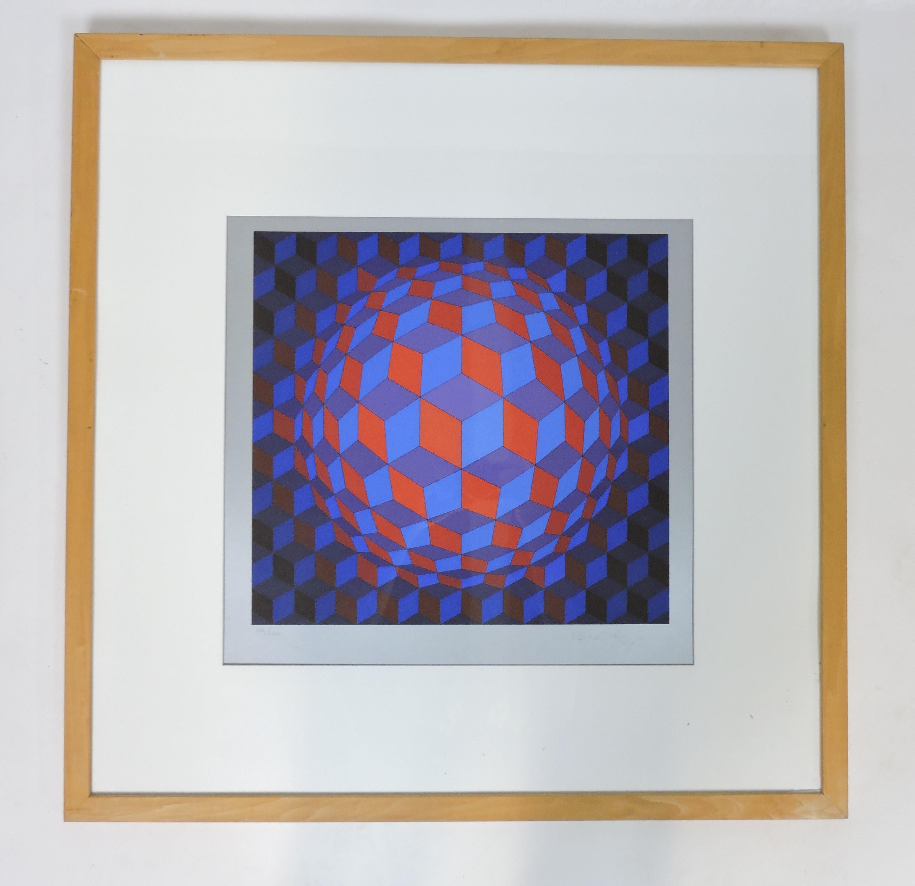 Victor Vasarely Op Art Signed and Numbered Screen Print 1