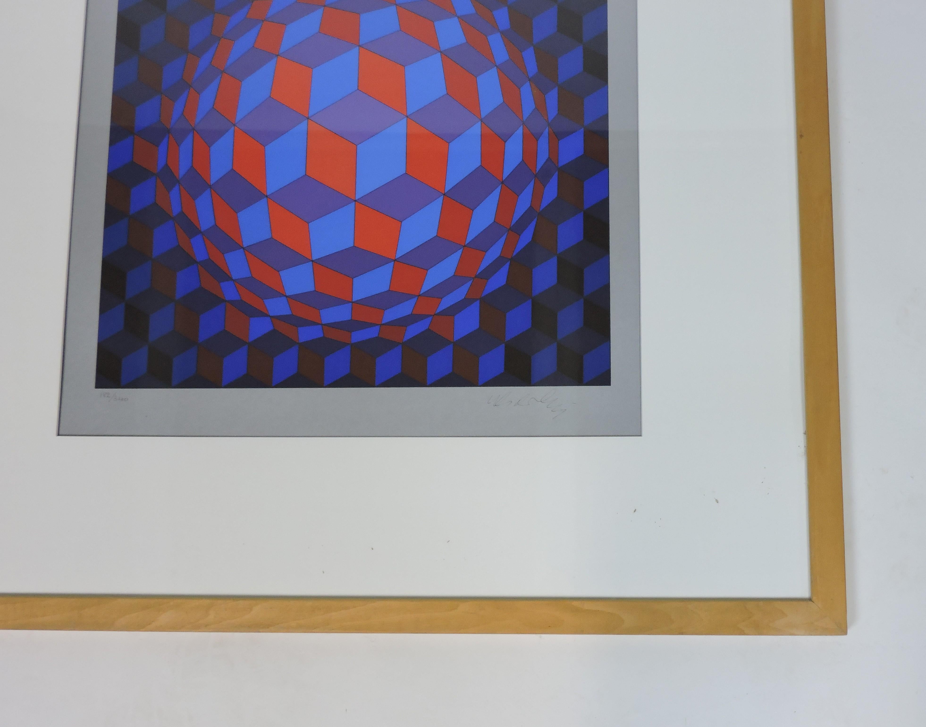 Unknown Victor Vasarely Op Art Signed and Numbered Screen Print