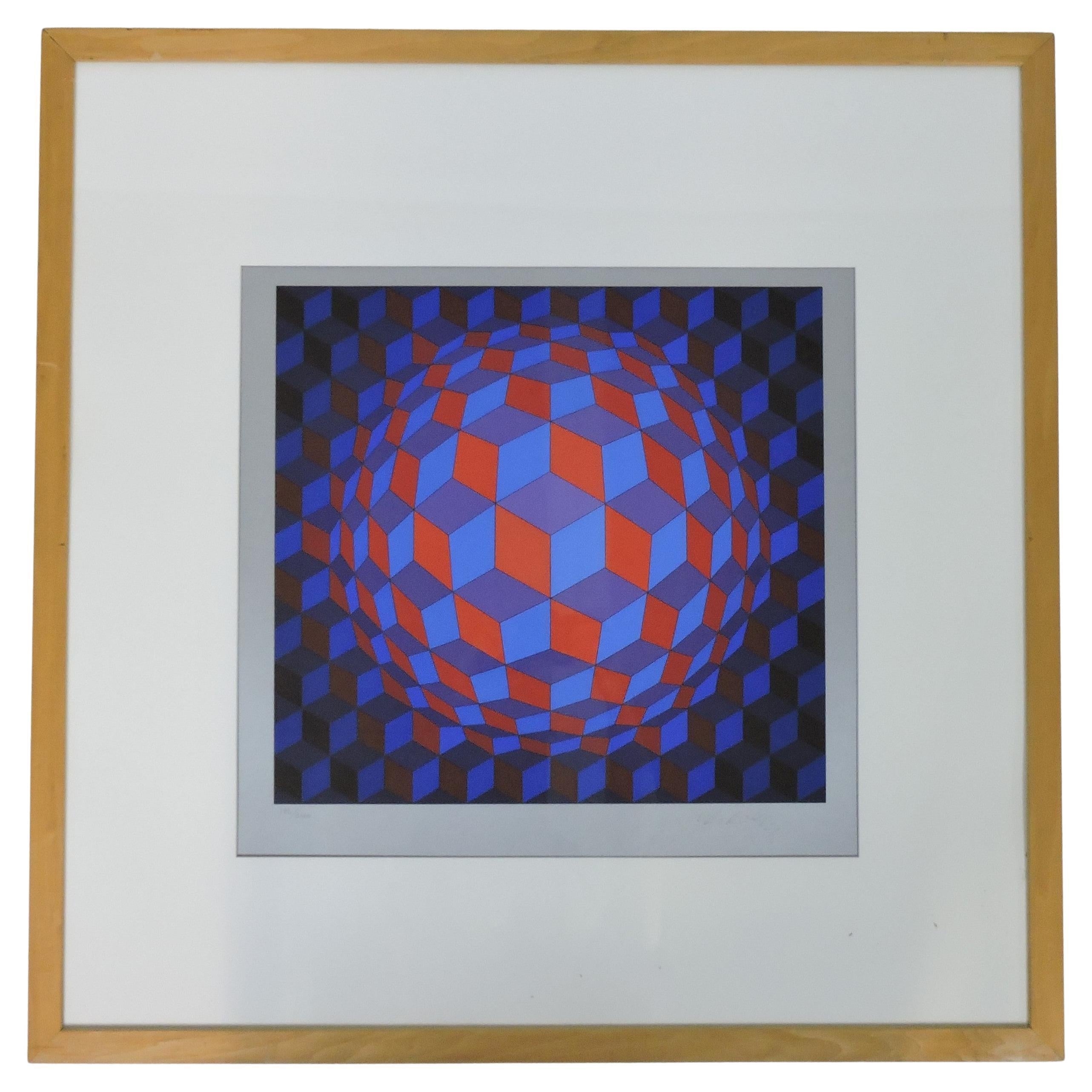 Victor Vasarely Op Art Signed and Numbered Screen Print