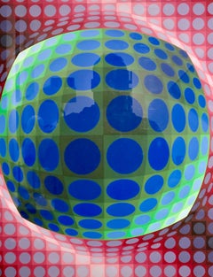 Victor Vasarely Op-Art Litho Signed and Numbered 128/250 Vega Series