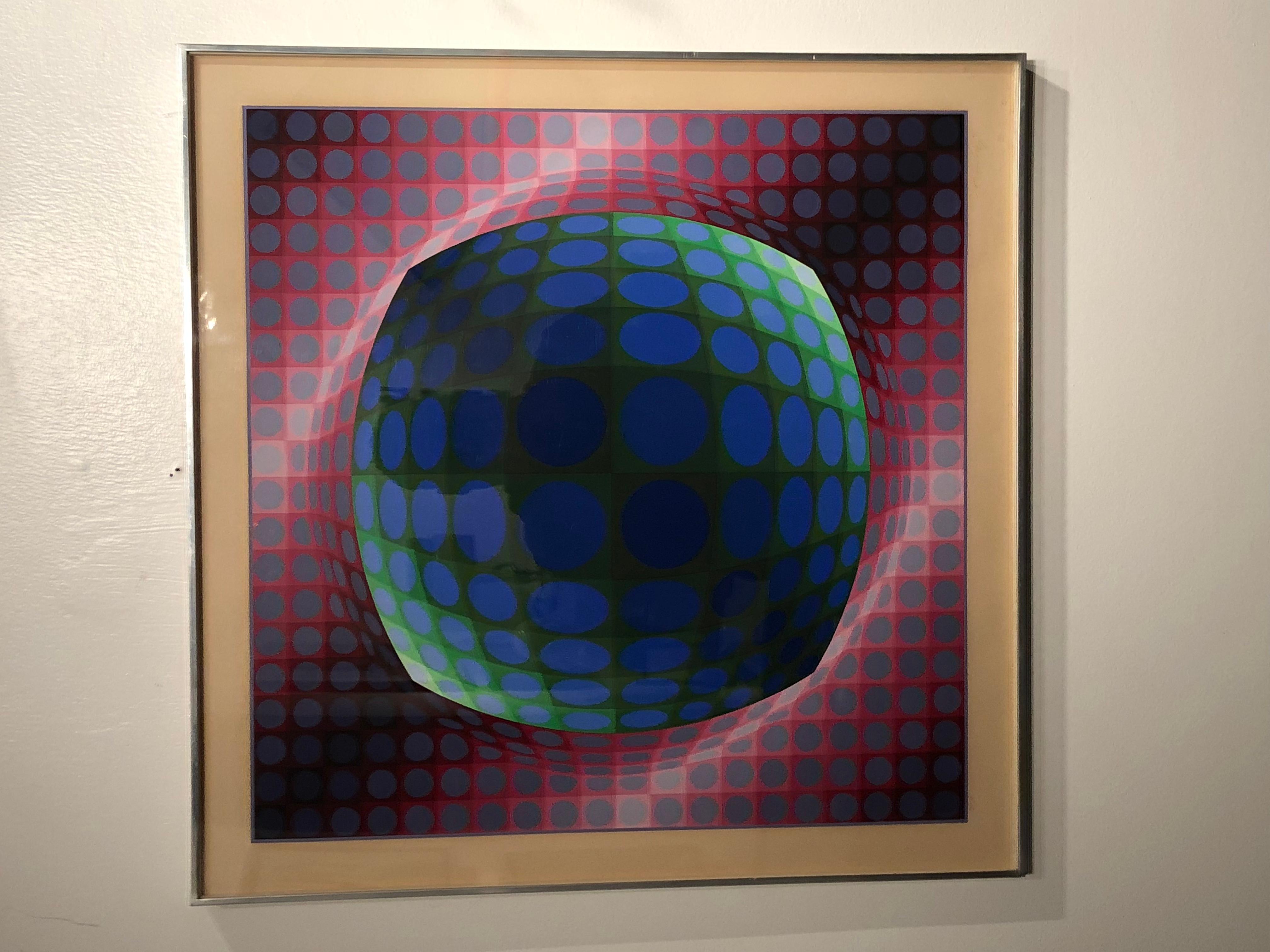 Victor Vasarely Op-Art Litho Signed and Numbered 128/250 Vega Series In Good Condition In San Diego, CA
