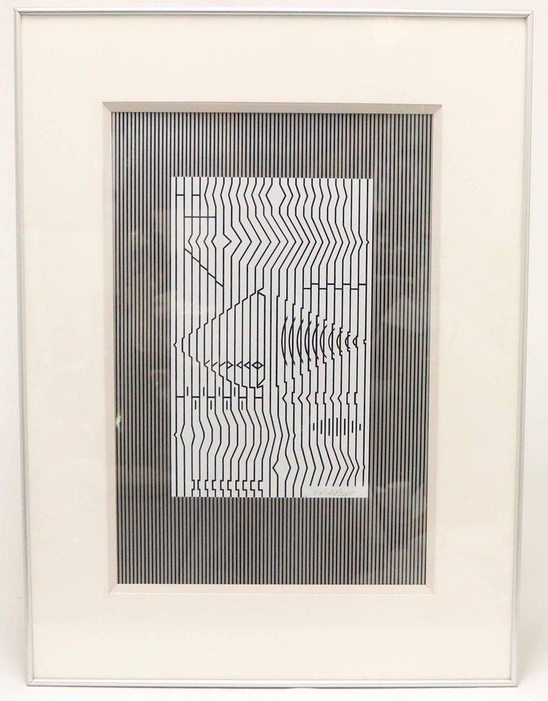 Victor Vasarely Op-Art Serigraph Titled 'The Guitar' In Excellent Condition In New York, NY