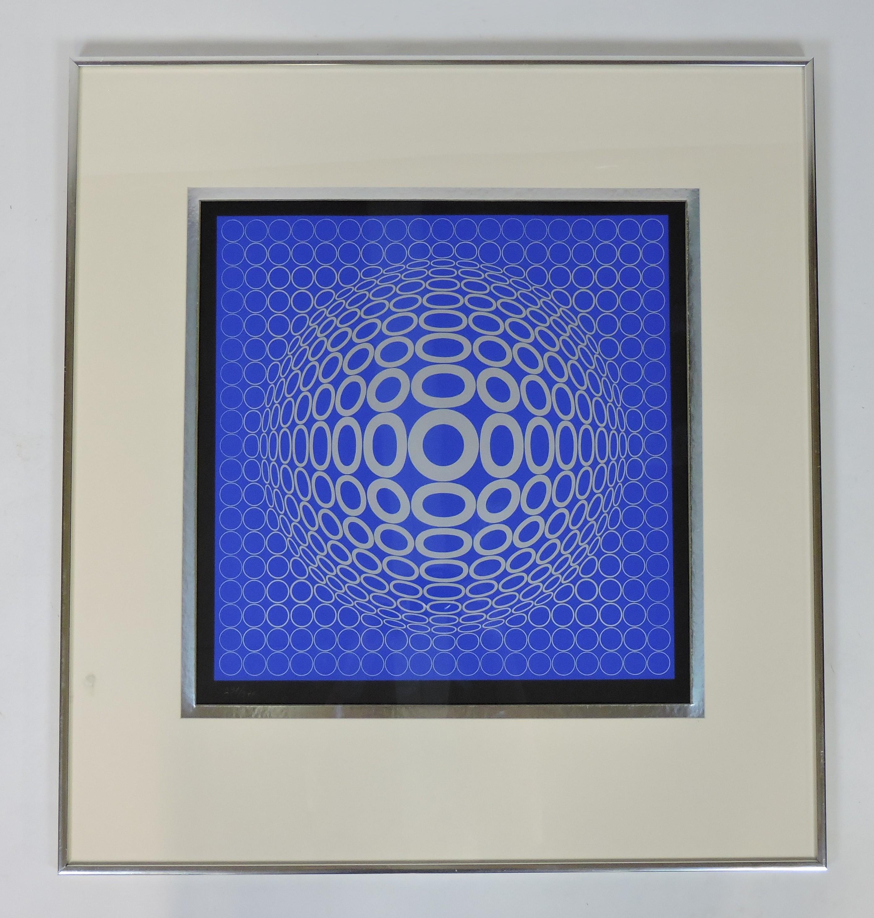 Victor Vasarely Op Art Tuz Signed and Numbered Screen Print For Sale 2