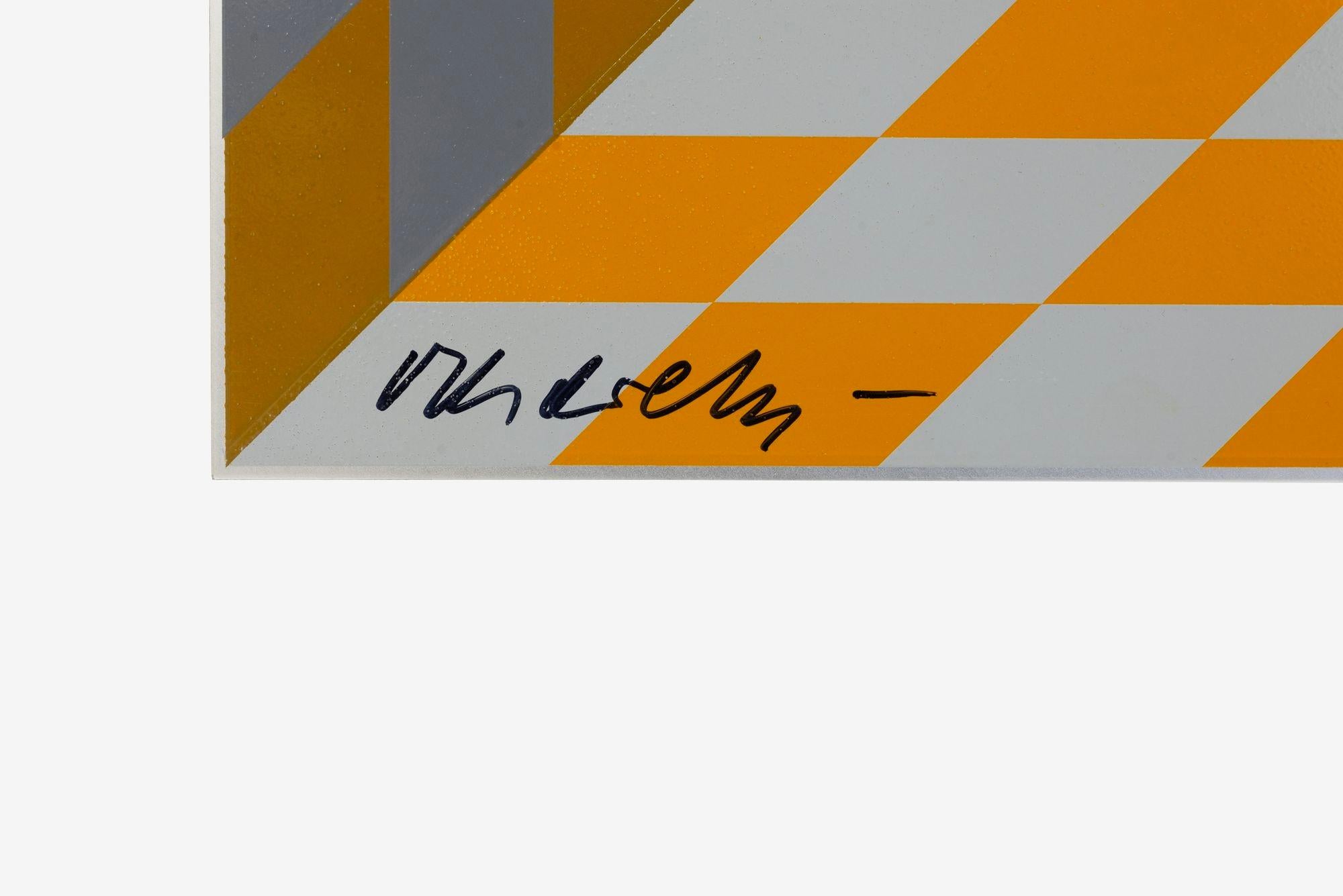 Victor Vasarely Op Art Escultura de pared colgada 1973 Appliqué en venta