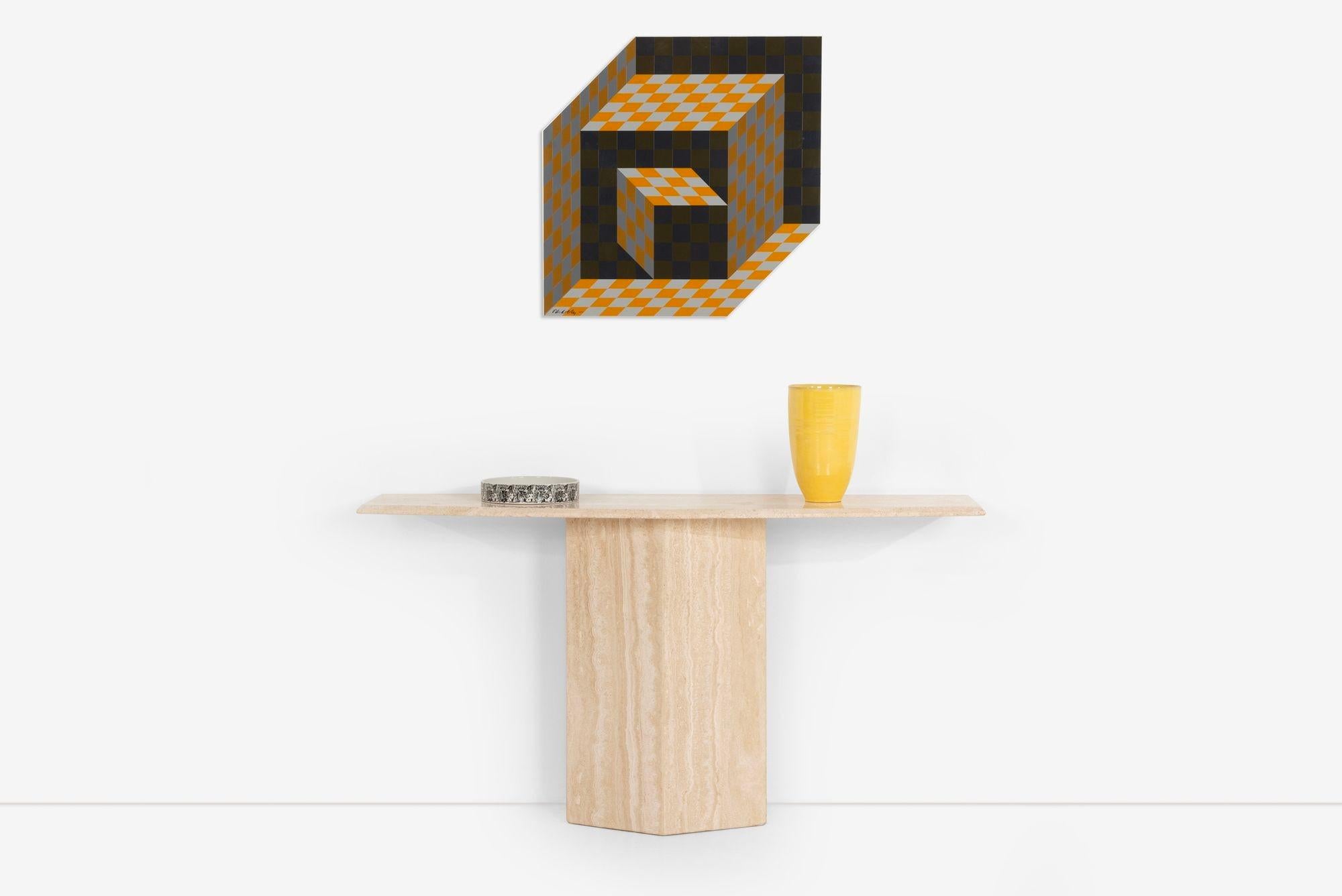 Victor Vasarely Op Art Escultura de pared colgada 1973 en Bueno estado para la venta en Chicago, IL