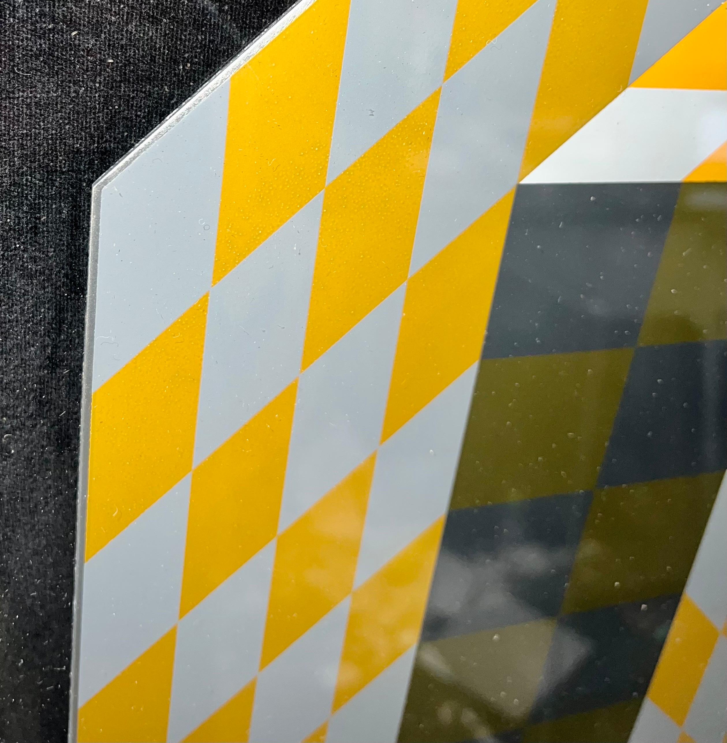 1970's Emaille Metall Vasarely Siebdruck Axo Kinetische Op Art Skulptur im Angebot 1