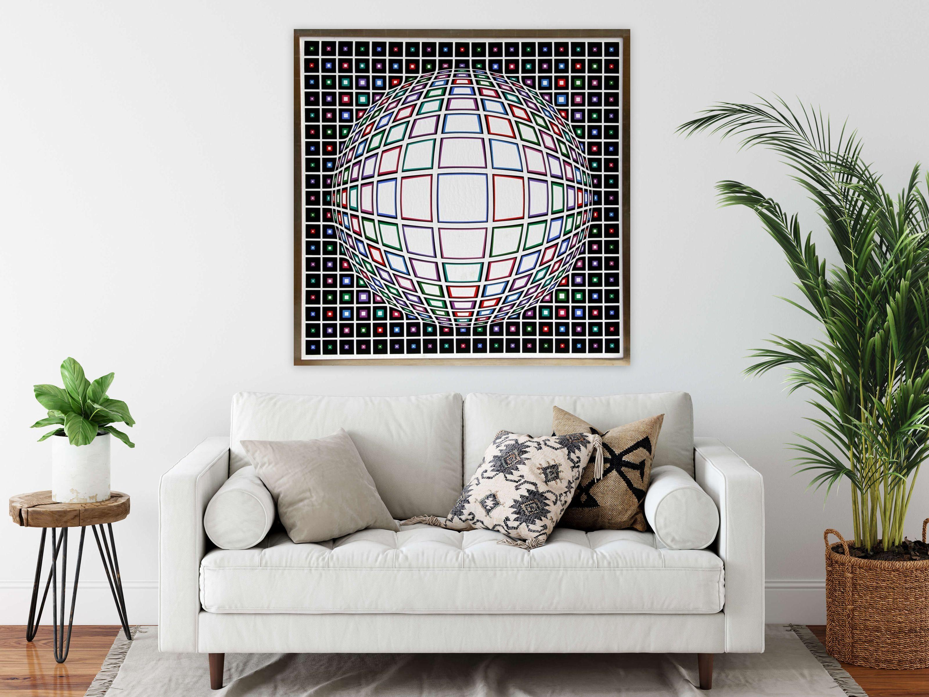 Bianco, Op Art Painting by Victor Vasarely For Sale 1