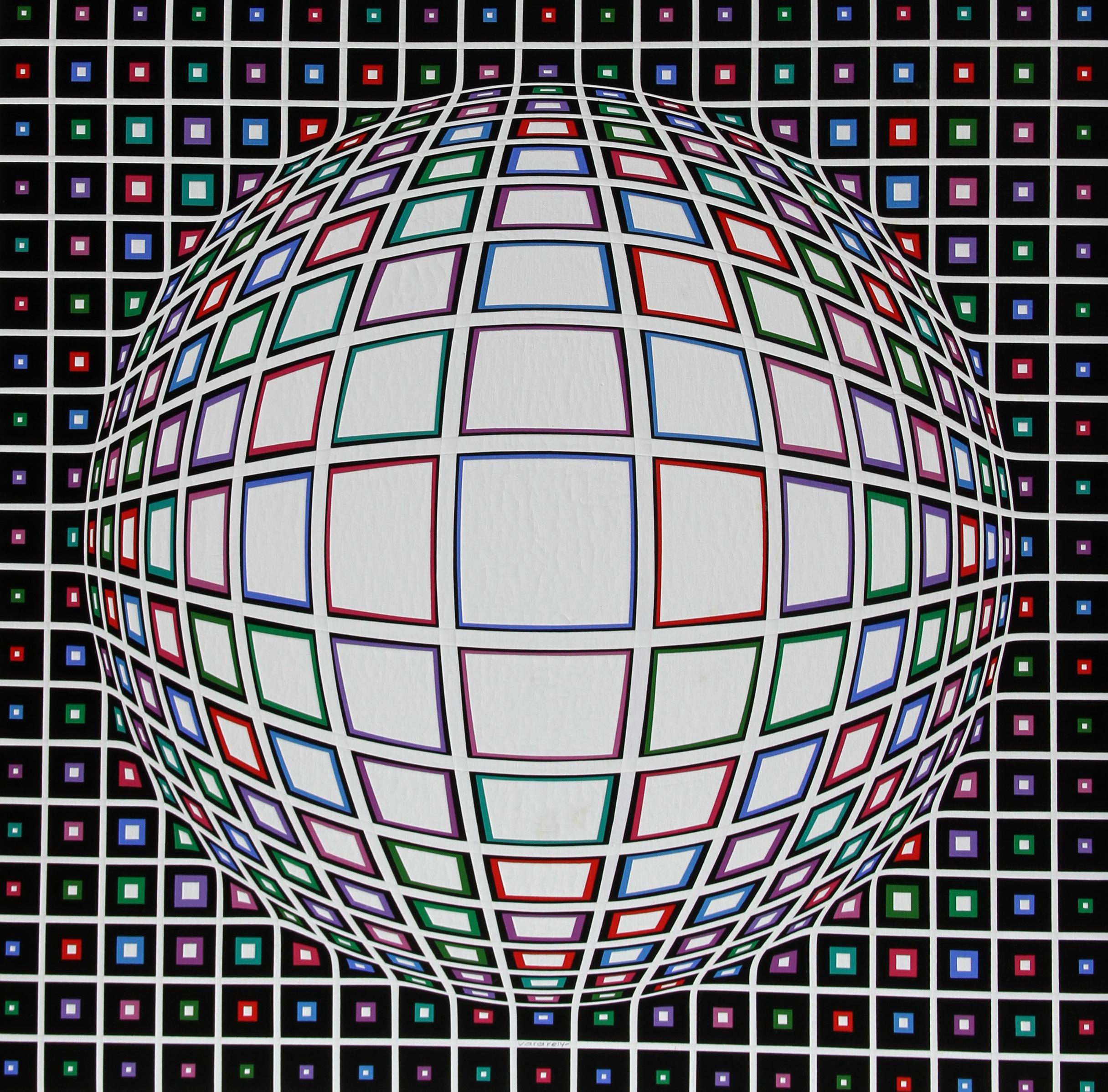 Bianco, Op Art Painting by Victor Vasarely For Sale 2