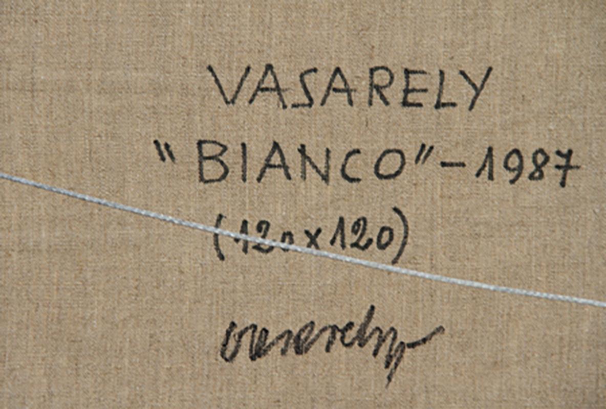 Bianco Bianco, Op-Art-Gemälde von Victor Vasarely im Angebot 4