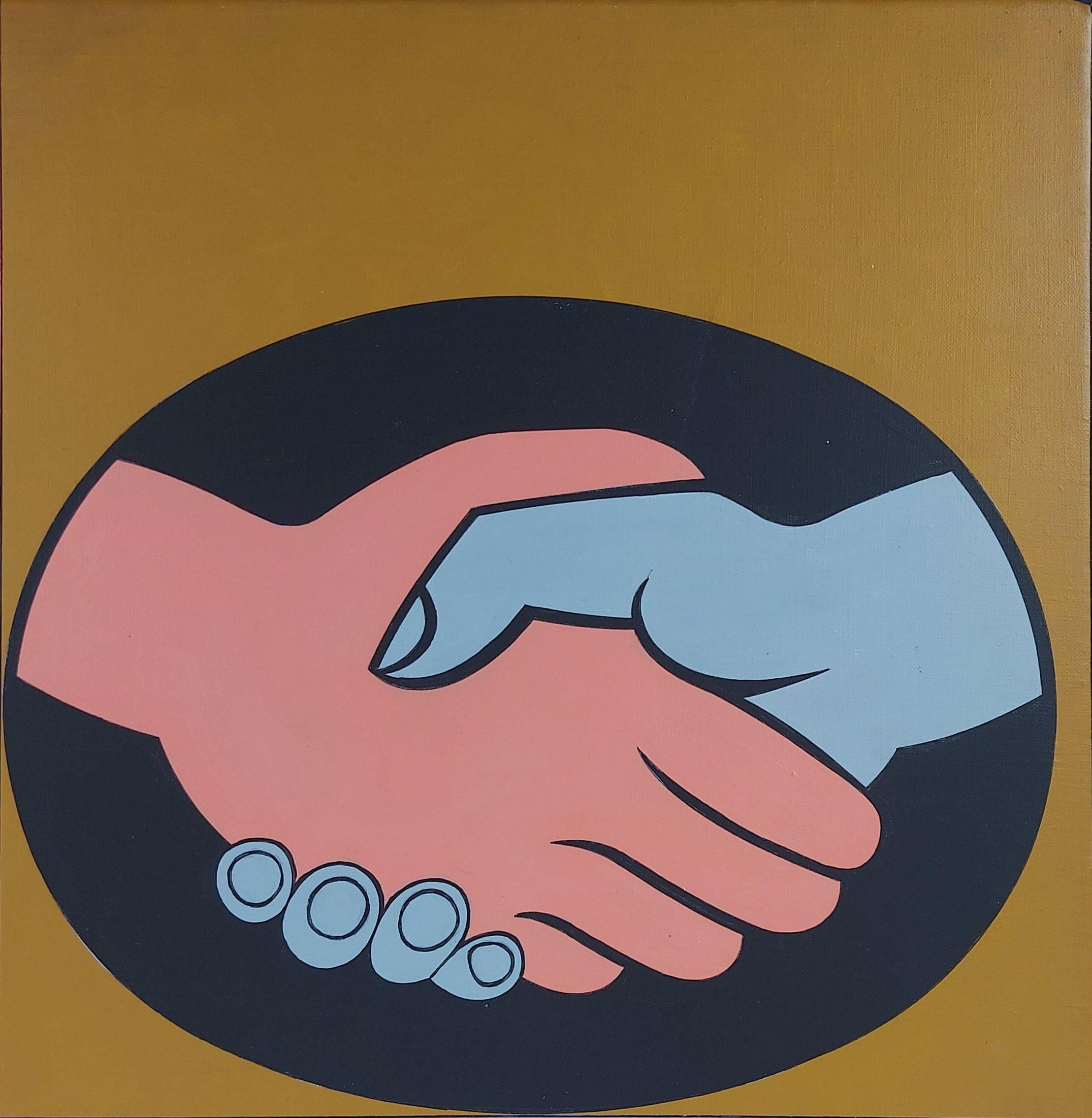 World Friendship - Peinture d'art acrylique originale OP, signée à la main - 1987 en vente 1
