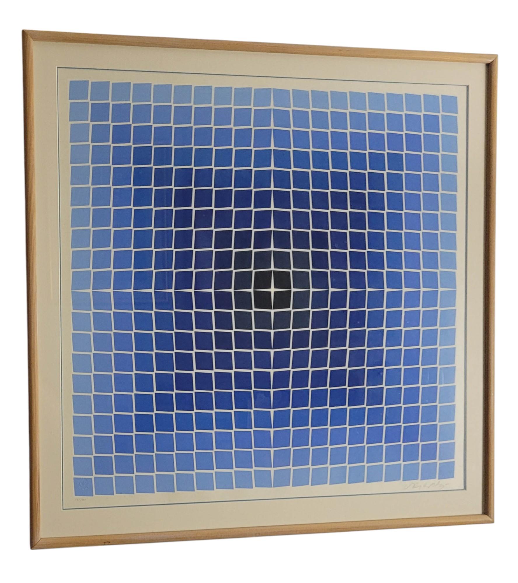 Victor Vasarely - Ein Paar signierte Serigraphien in limitierter Auflage (Moderne der Mitte des Jahrhunderts) im Angebot