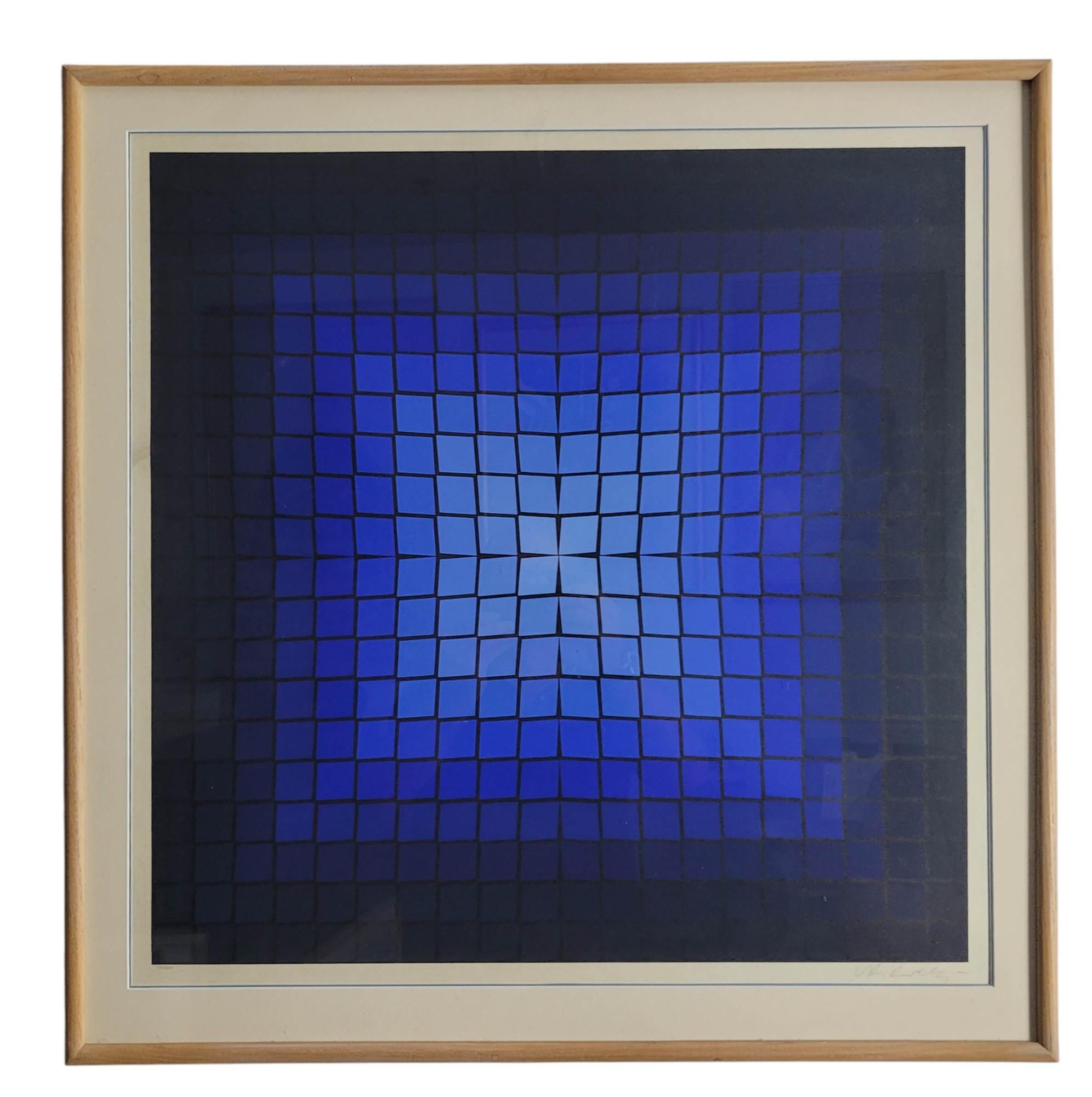 Victor Vasarely - Ein Paar signierte Serigraphien in limitierter Auflage (Papier) im Angebot
