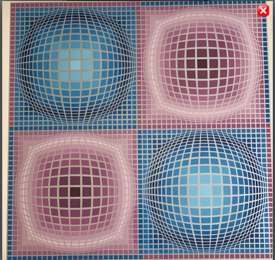 Victor Vasarely Pencil Signed and Numbered Silk Serigraph In Good Condition In West Hartford, CT