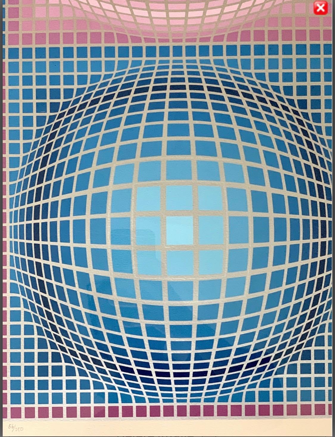 Late 20th Century Victor Vasarely Pencil Signed and Numbered Silk Serigraph