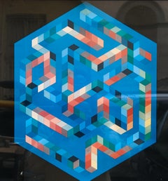 Victor Vasarely for Éditions du Griffon Silkscreen print "BABEL 3" , Switzerland 1970s