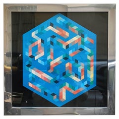 Victor Vasarely for Éditions du Griffon Silkscreen print "BABEL 3" , Switzerland 1970s