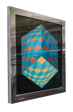 Victor Vasarely for Éditions du Griffon Silkscreen print "HAT-VI" , Switzerland 1970s