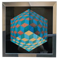 Victor Vasarely for Éditions du Griffon Silkscreen print "HAT-VI" , Switzerland 1970s