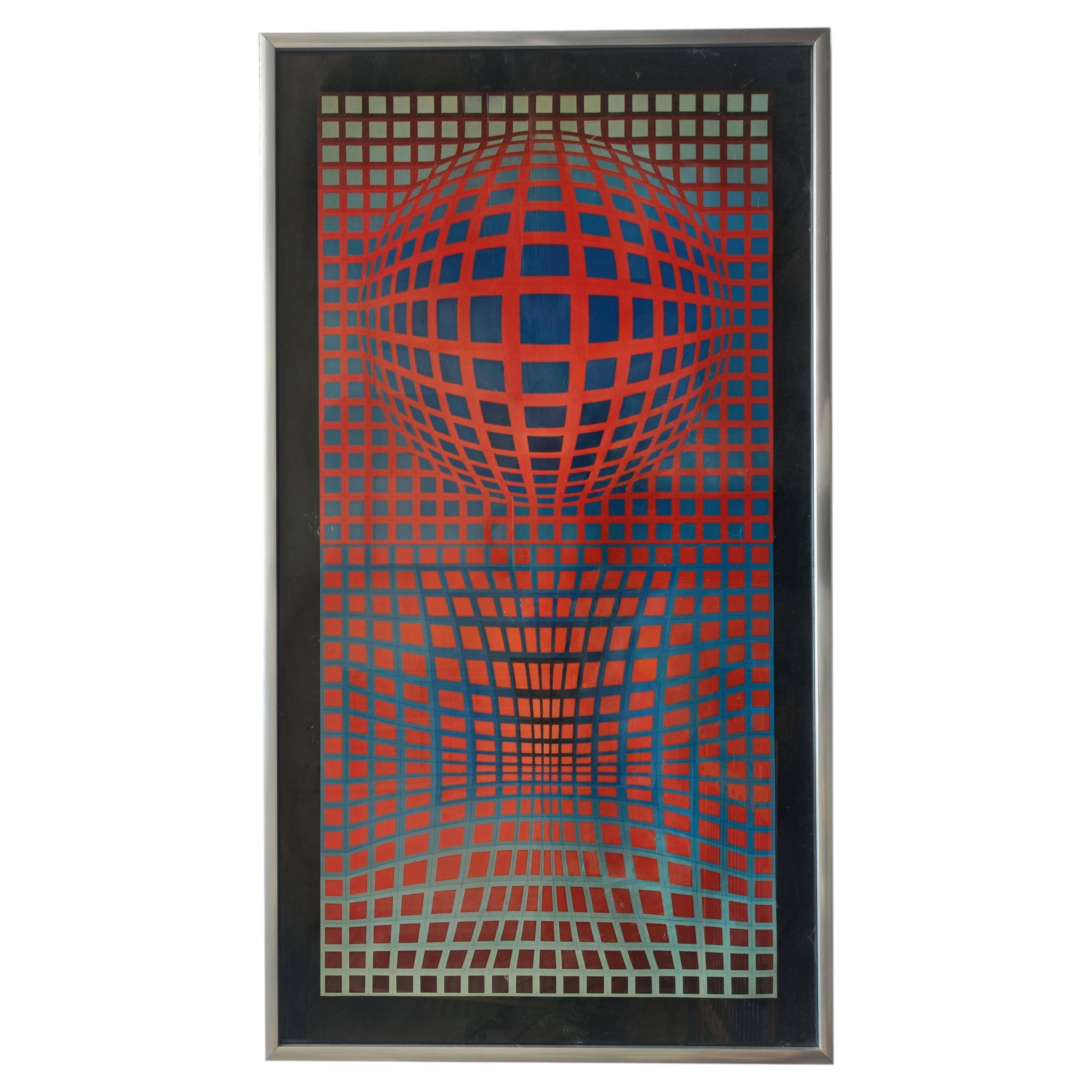Victor Vasarely for Éditions du Griffon Serigraphy "VP-RB" , Switzerland 1974 For Sale