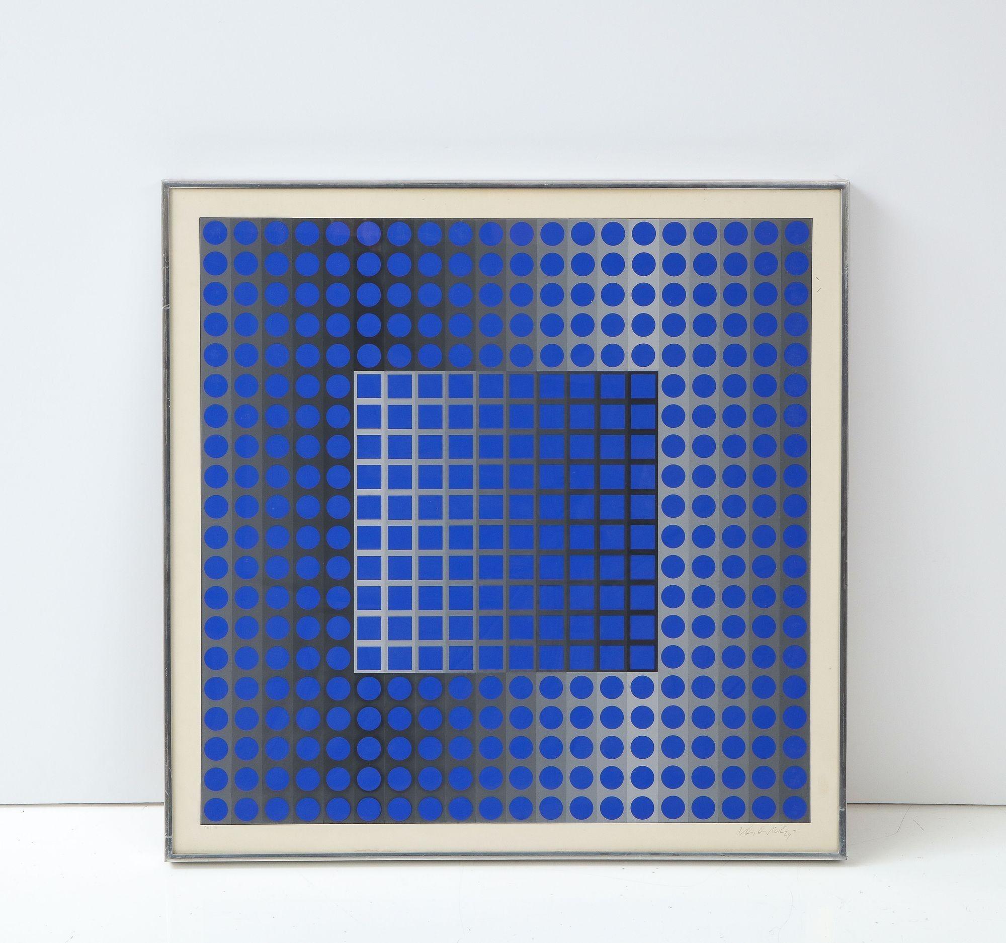 A great print by the Op Art master Victor Vasarely in this silk screen Print Zett-KSZ