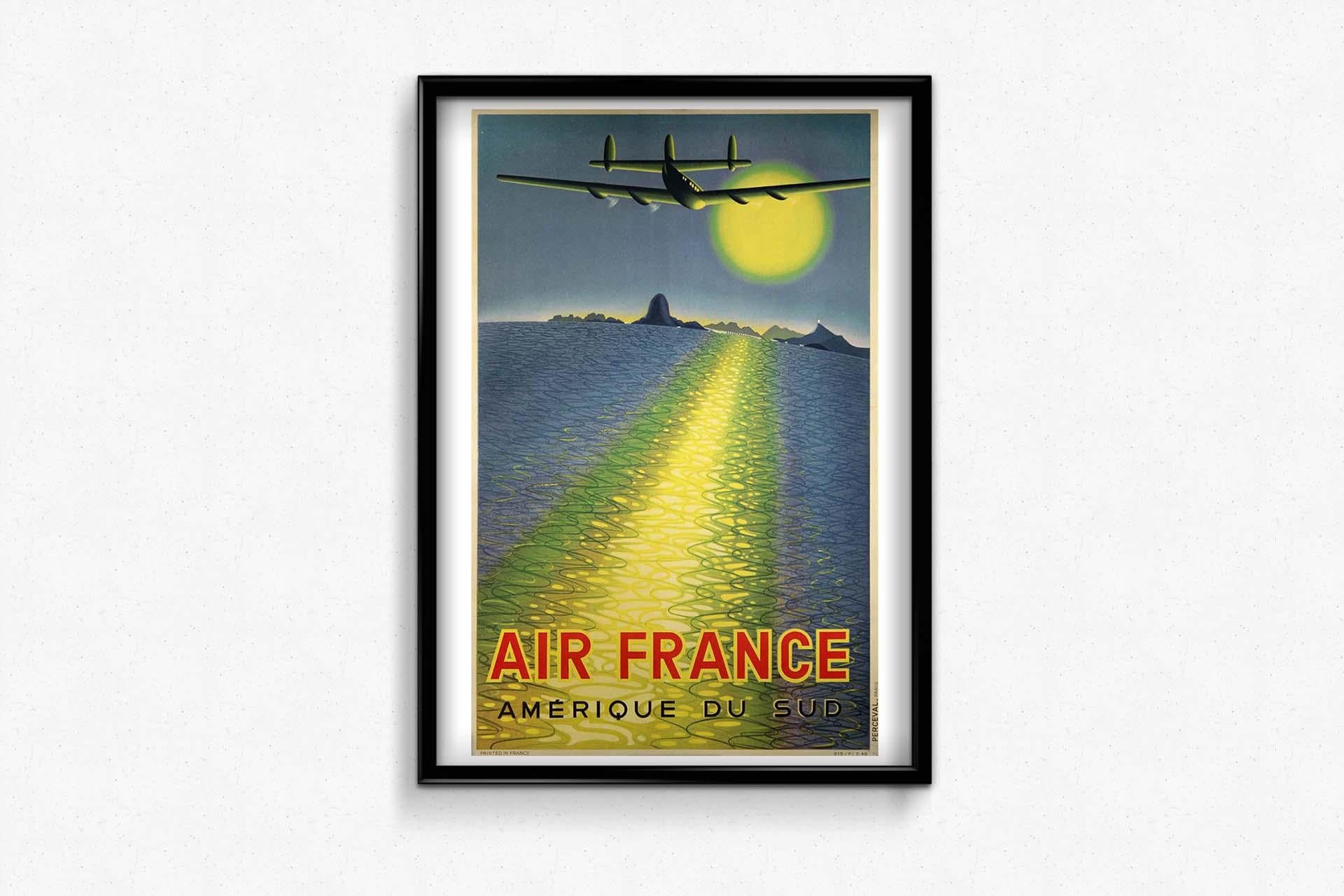 Manifesto originale del 1949 di Victor Vasarely per i viaggi di Air France in Sud America 1