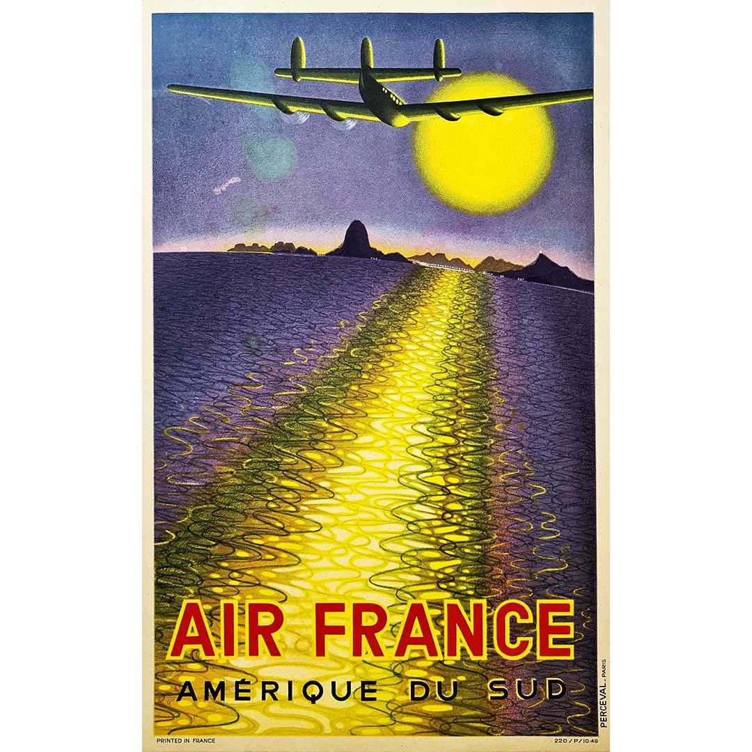 1949 original poster by Victor Vasarely for Air France travel to South America 1