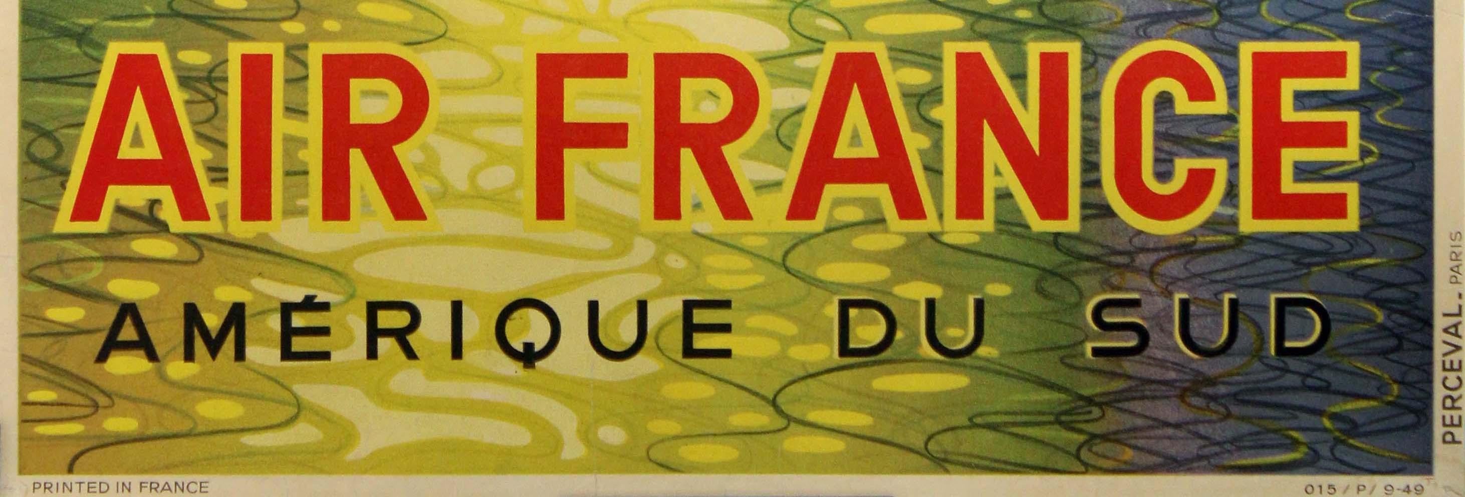 Manifesto originale del 1949 di Victor Vasarely per i viaggi di Air France in Sud America 2