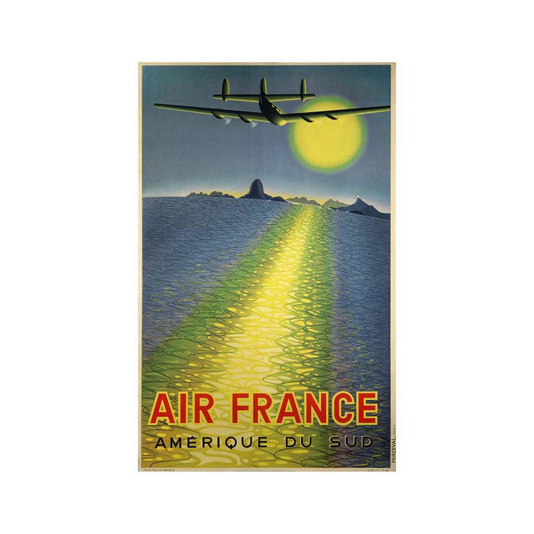 Manifesto originale del 1949 di Victor Vasarely per i viaggi di Air France in Sud America 3