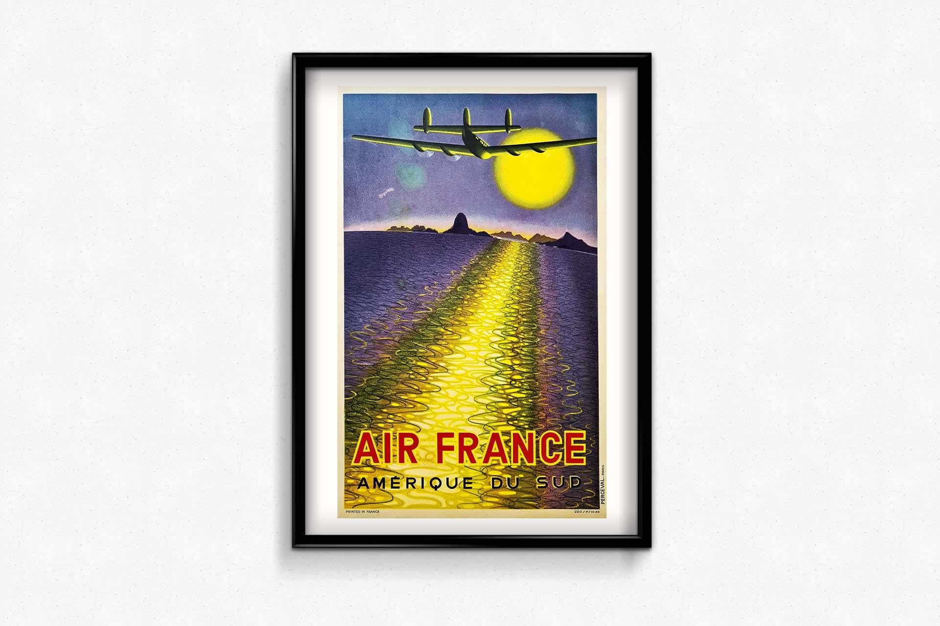 1949 original poster by Victor Vasarely for Air France travel to South America 3