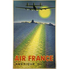 Manifesto originale del 1949 di Victor Vasarely per i viaggi di Air France in Sud America