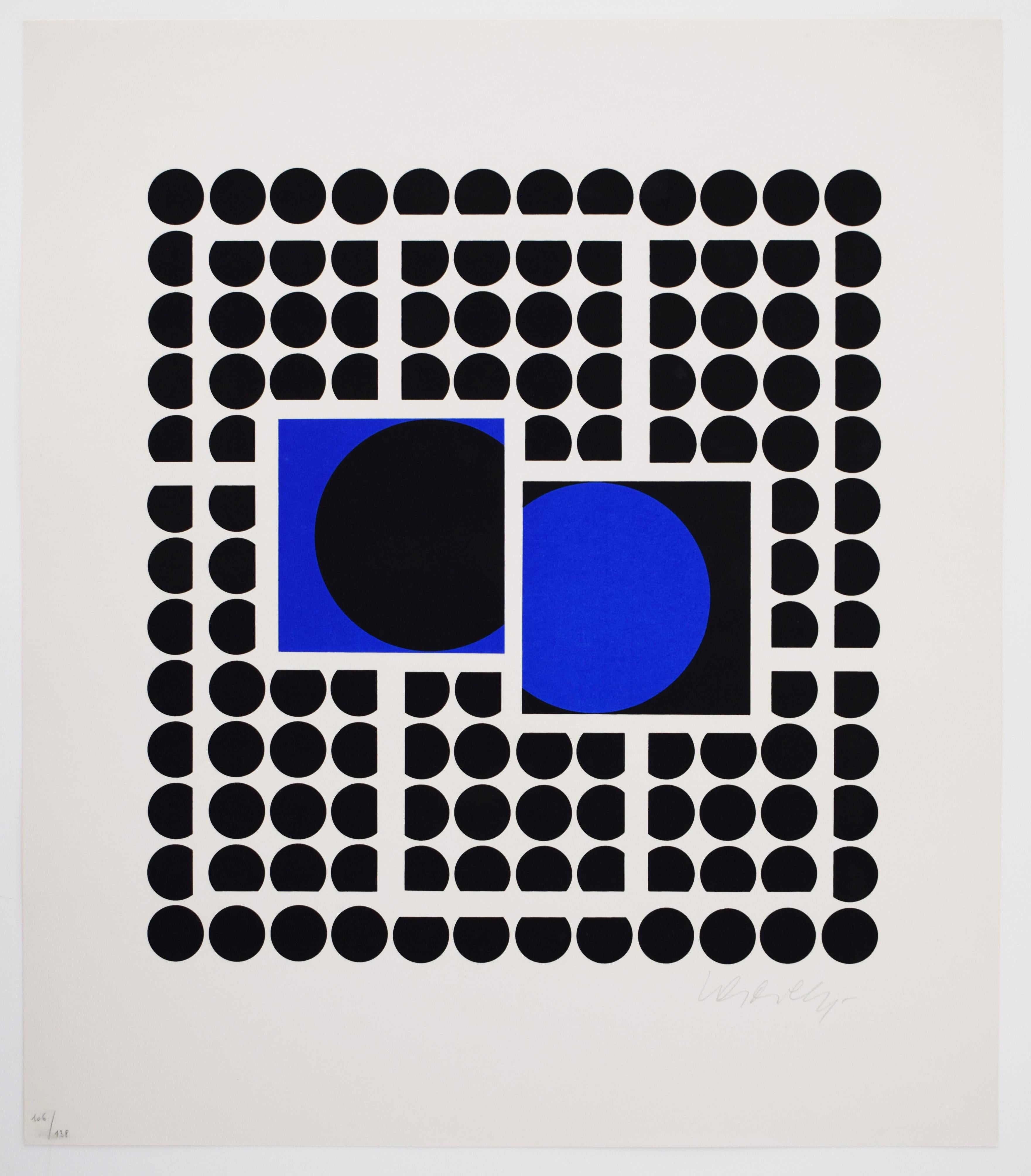 Bellatrix, from: The Discourse on Method - Op Art Illusion Hungarian Descartes - Print by Victor Vasarely