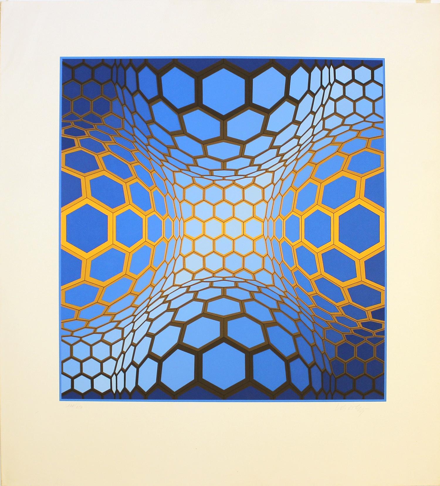 Blue  - Print by Victor Vasarely