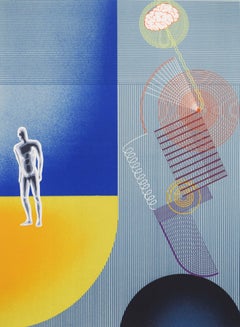 Blue Study, from: The Discourse on Method - Op Art Illusion Hungarian Descartes