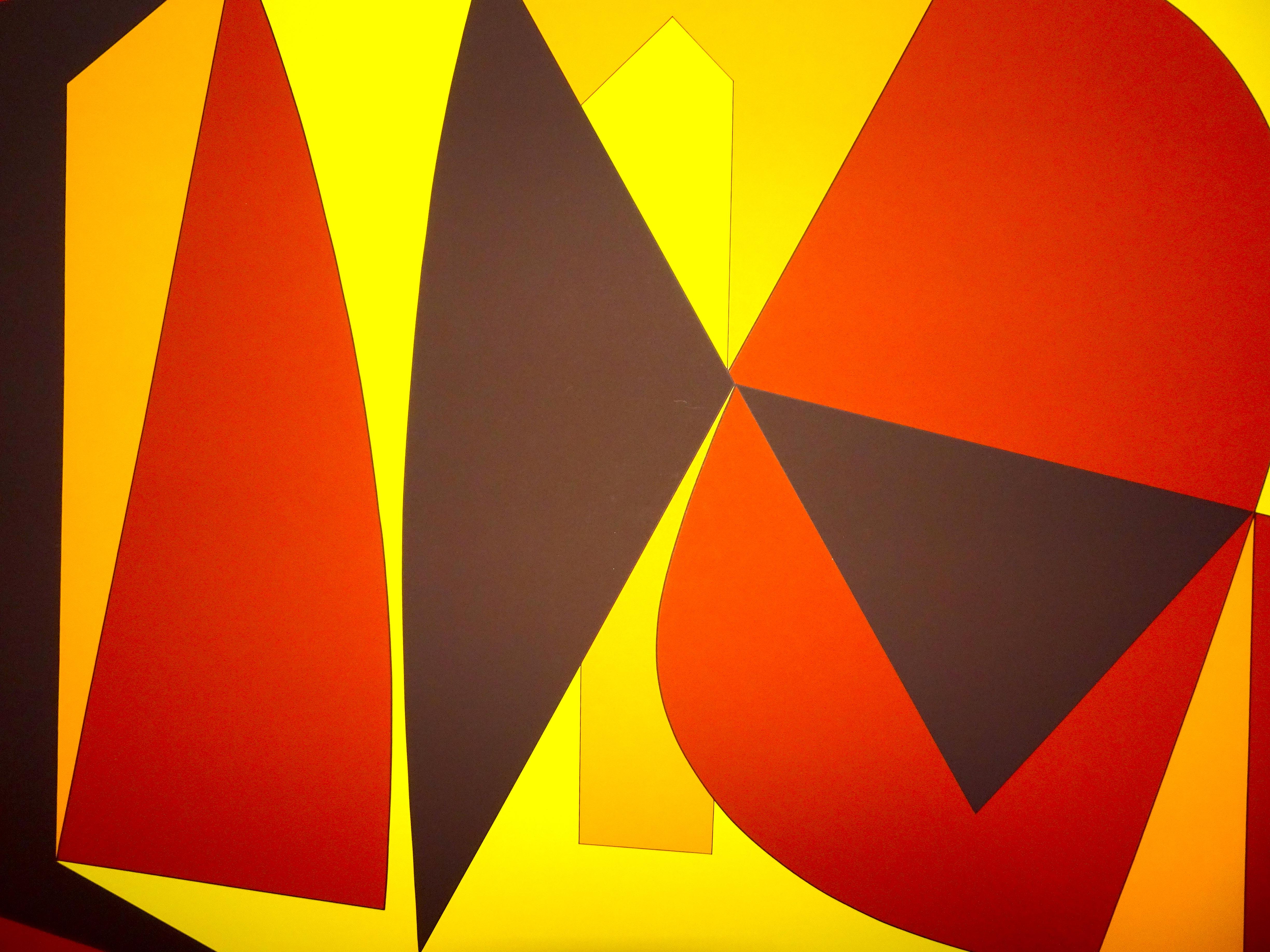 Brown And Yellow Composition - 1980s - Victor Vasarely - Serigraph - 1989 3