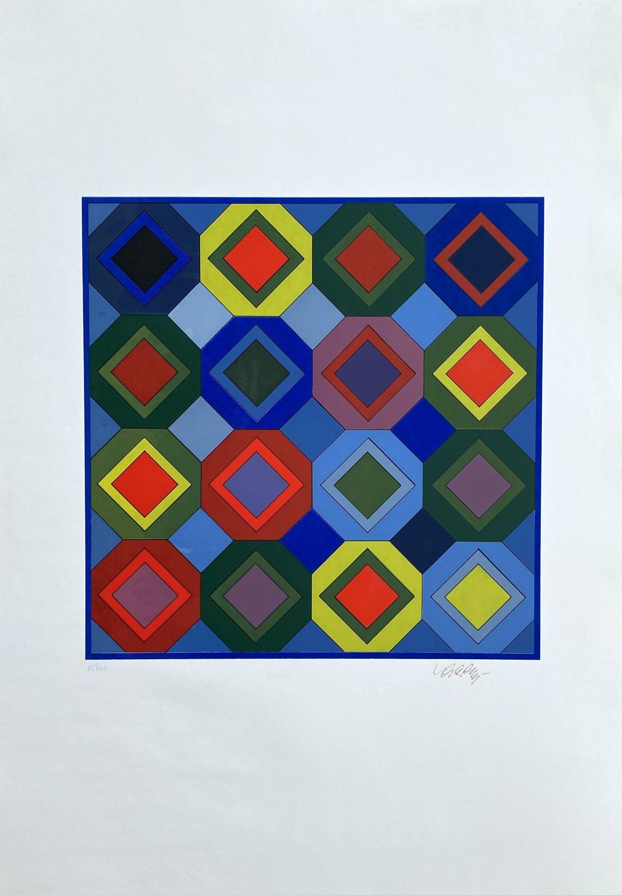 Victor Vasarely Interior Print - Cinetic Composition - Screen Print Hand Signed and Numbered - 100 copies