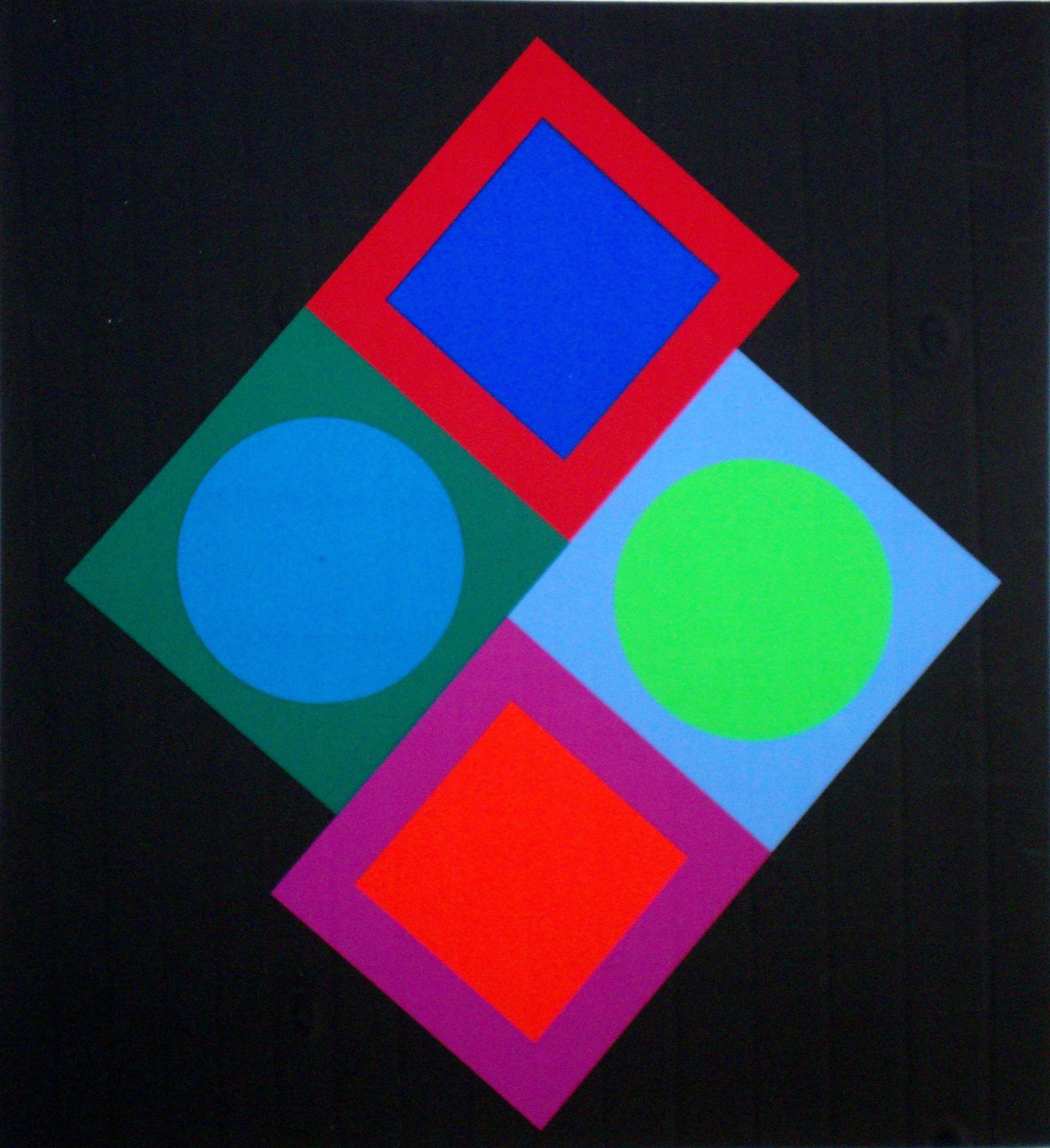 Victor Vasarely Abstract Print - Composition. 1975, paper, screen print, 27/250, 43, 5x40 cm 