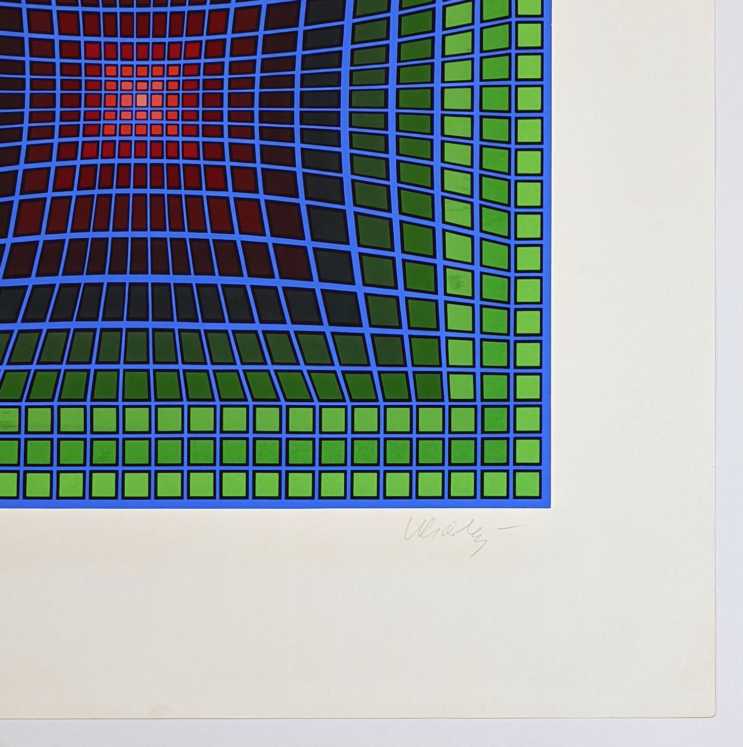 ZUSAMMENSETZUNG (Violett), Abstract Print, von Victor Vasarely