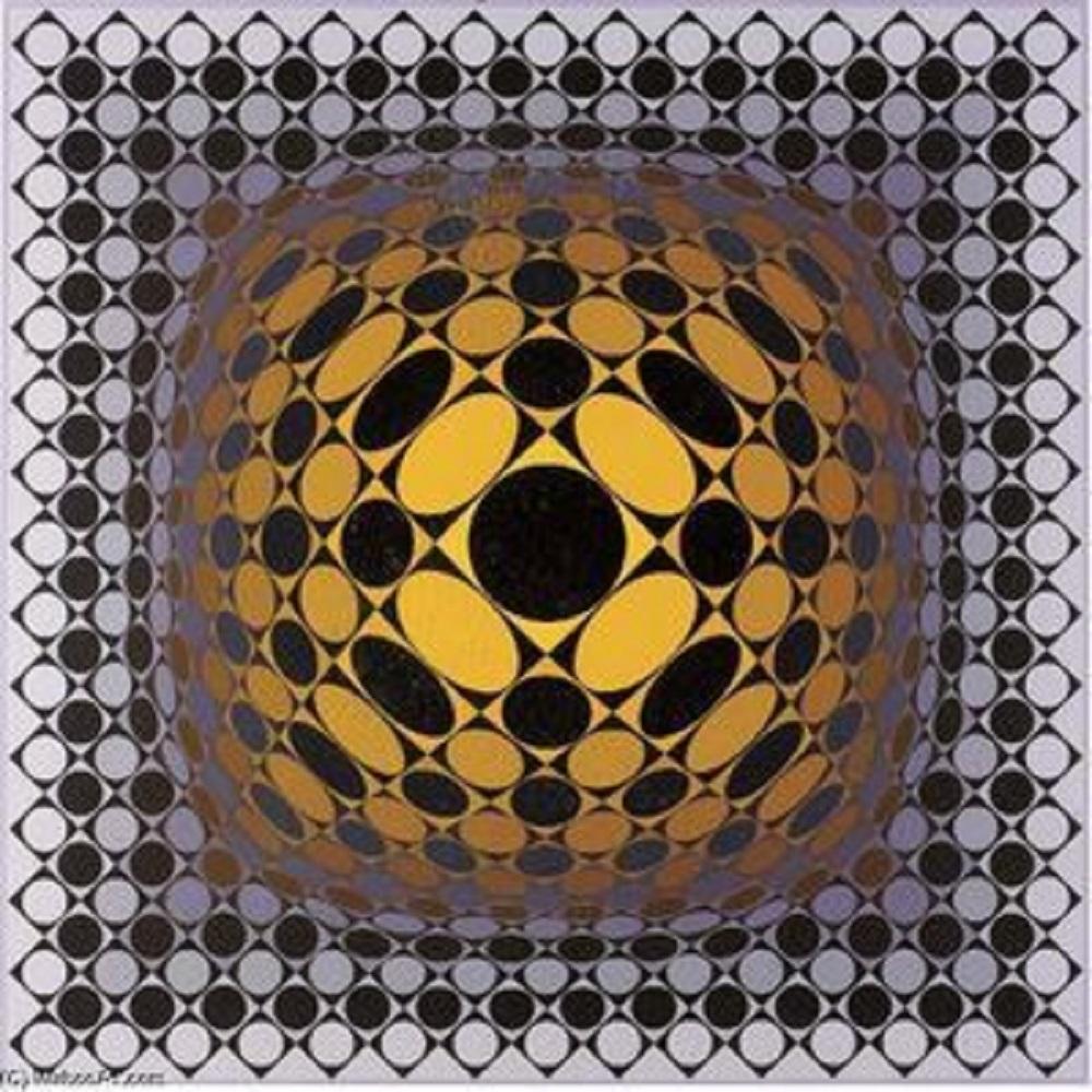 Composition Ionau, Op Art print by Victor Vasarely 1987 For Sale 1