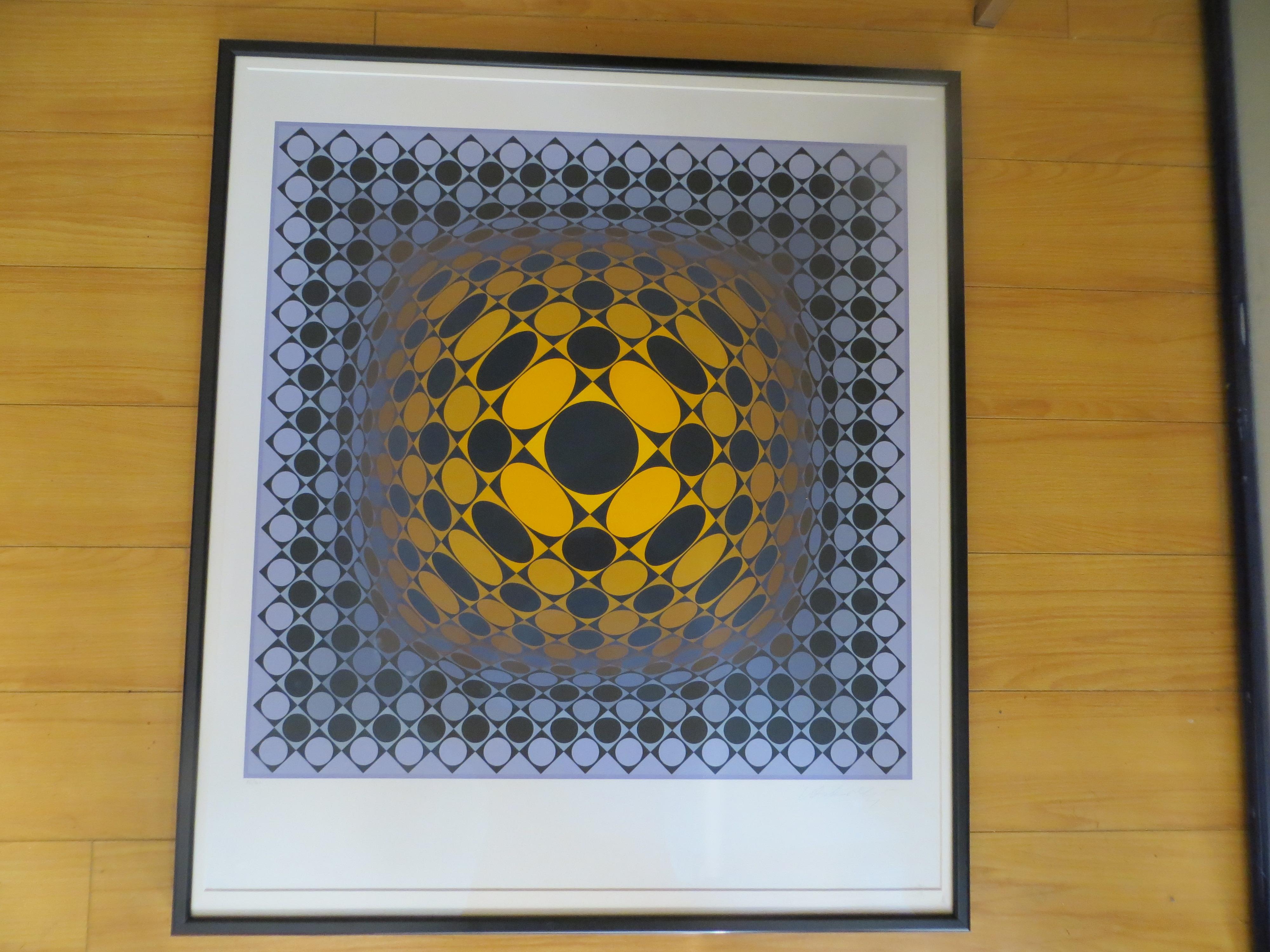 Composition Ionau, Op Art print by Victor Vasarely 1987 For Sale 4